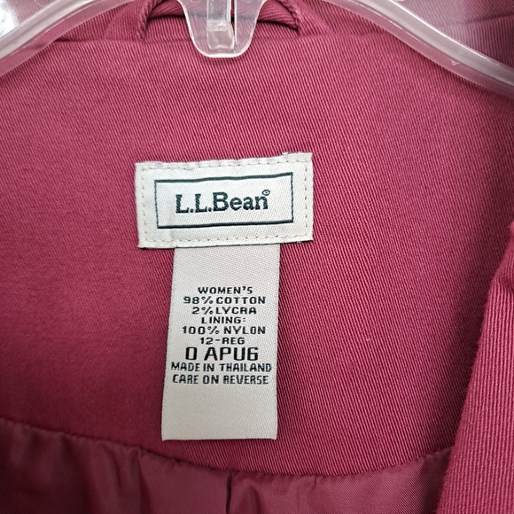 L.L. Bean Berry Pink Classic Cotton Blend 3 Button Blazer Jacket sz12 - Picture 5 of 5